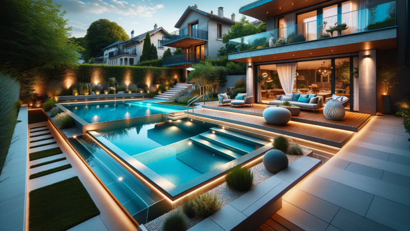 Constructeur piscines avec service d'installation de piscines creusées sur mesure avec un design moderne à Lyon 69 Rhône