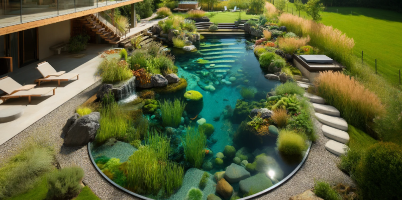 Construction de piscines naturelles avec filtration biologique et design personnalisé près de Bourgoin Jallieu 38 Isère